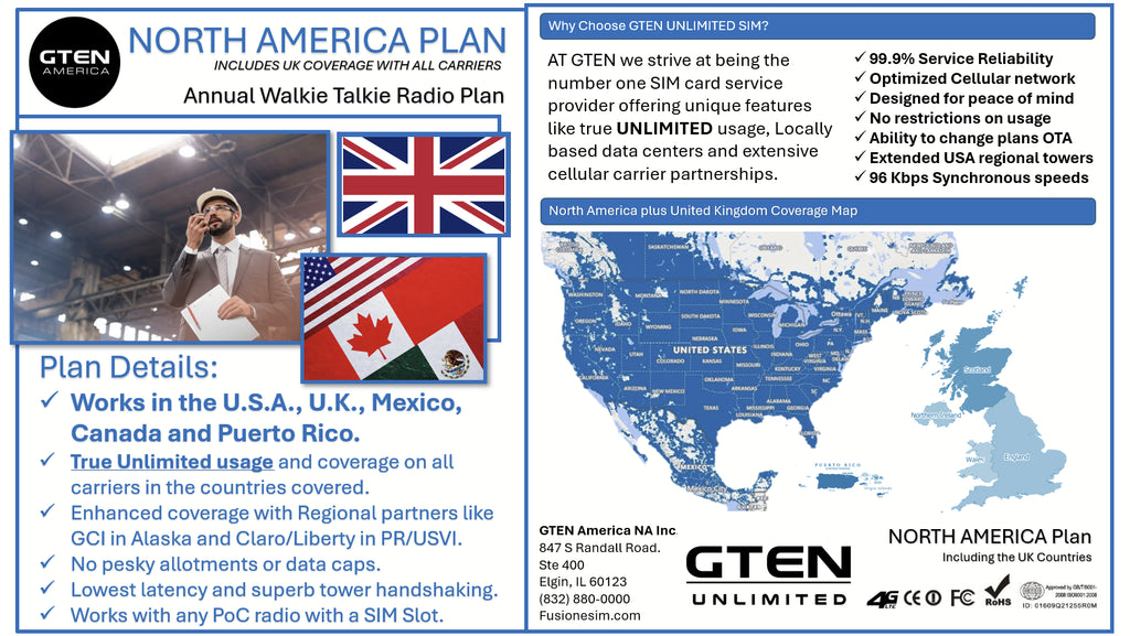 Annual North American Plus PoC Radio Plan: Extensive US, Canada, Mexico