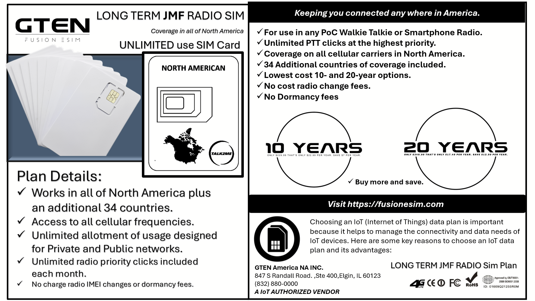 JMF Unlimited 20 Year SIM Global 37 Countries