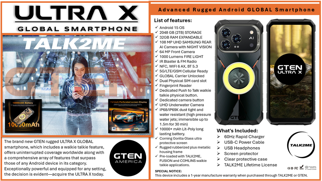 GTEN ULTRA X 2 RUGGED SMARTPHONE
